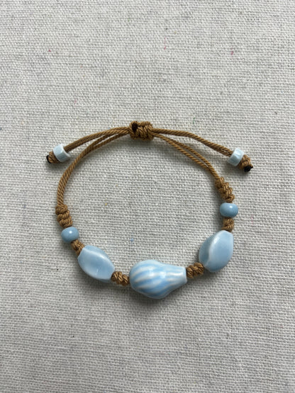 Blue Conch Shell Ceramic Bracelet