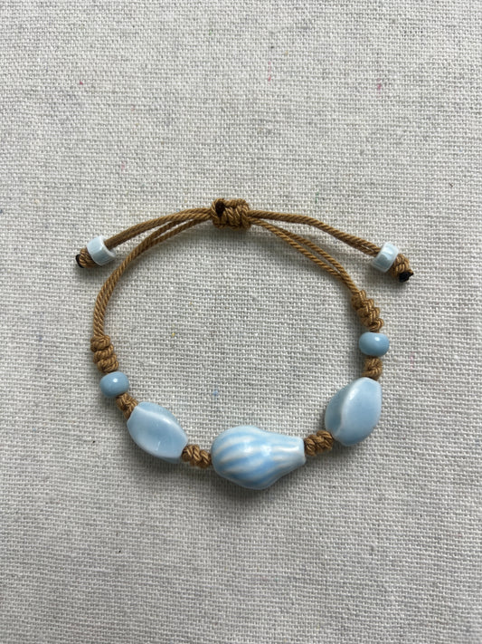 Blue Conch Shell Ceramic Bracelet
