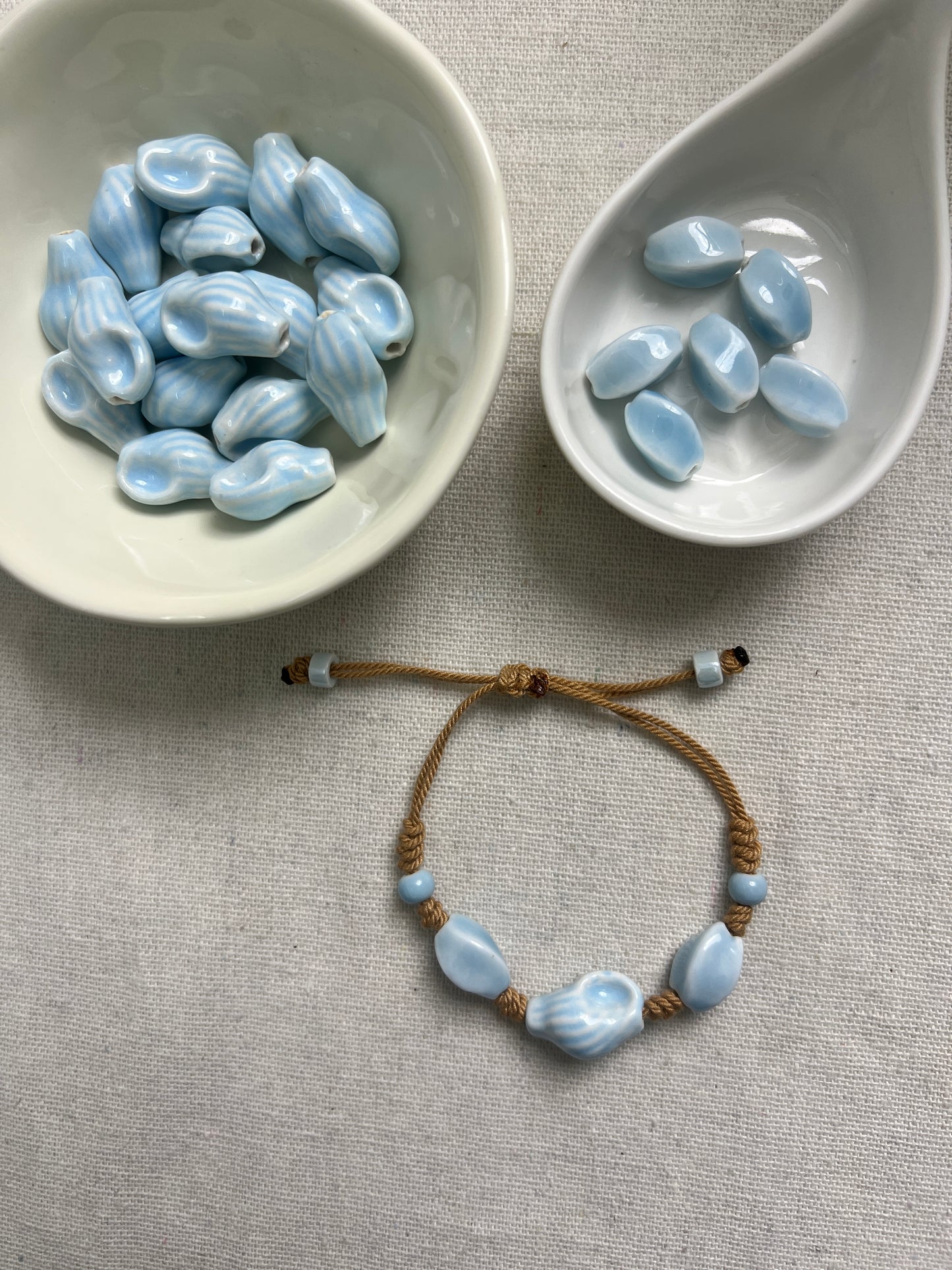 Blue Conch Shell Ceramic Bracelet